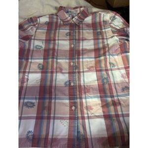 Vintage Alfred Dunner Plaid Cottagcore Shirt! Missing Button!! Floral! Retro! 18